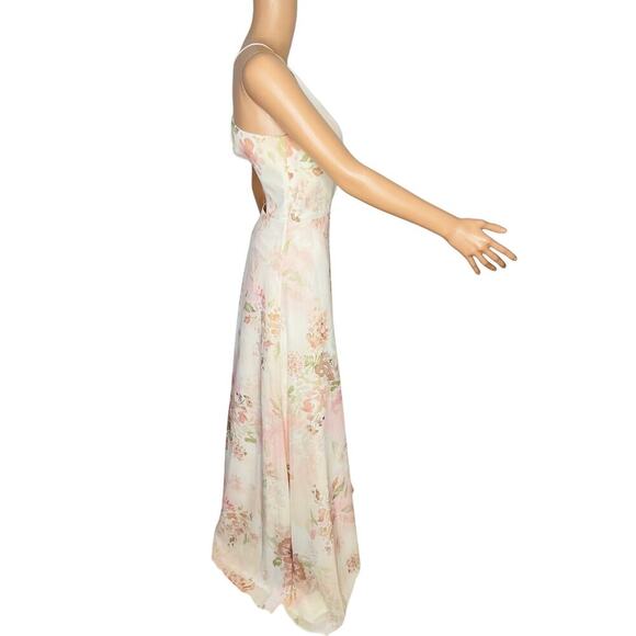 Marchesa Notte Sessa Printed Bridesmaid Maxi Dress Floral Blush size 10 NWT - Picture 5 of 10